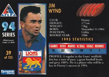 1994 Dynamic AFLPA #39 Jim Wynd Back